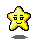 Two yellow star-shaped pixel art icons with black outlines, each displaying distinct facial expressions against a gray background.