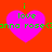Four identical pink hearts on red background with green text 'i love gonna rose' and small green 'i' above each heart.
