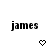 three and three shows the name 'james' in bold black text above a pixelated heart that changes shape across frames