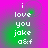 Pixelated text 'i love you joke as:f' on a gradient background with shifting green and purple hues.