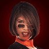 Pixelated image of a person with short brown hair and dark sunglasses against red background, text overlay reads "FIND AN ELITE GIRLFRIEND".