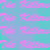 A 50x50 pixel animated contact sheet showing two frames of a buddy icon with repeating pink text on cyan background and a cityscape frame with white text.