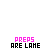 Pixelated text icons display 'PREPS ARE LANE' through 'LABELS ARE LANE' in varying colors and styles , with color fading from bright to grayed-out