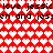 Red background with white heart pattern and repeated black text reading "love jessic en and jessen" in two horizontal bands.
