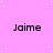 A static image with a pink background and white dots, displaying the name 'Jaime' repeated in black text across multiple