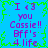 Blue background with green pixelated border, purple text reading "I <3 you Cassie!! Bff's 4 life" repeated in four identical quadrants.