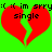 Green background with two red broken hearts, each containing black text reading ':( :( im srry:(' and 'single' in pixelated font.