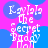 Pixelated text and blue circles on a pink background with visible animation changes across frames.