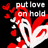 Pixelated red and black image with heart symbols and text fragments arranged across a split background.
