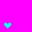 Pixelated cyan hearts float on a bright pink background with the name 'CAITLIN' in pixelated cyan text at the bottom, visible across multiple animation frames of an AIM buddy icon.