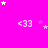 A bright pink background with multiple white and light pink star shapes scattered across it, and repeated '<33' text elements in white.