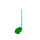 Pixelated musical note icons in green, red, and blue on gray background with animated transitions between states.