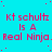 A static digital image with cyan background and red pixelated text repeating 'Kt schultz Is A Real Ninja' in multiple