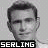 nine grayscale portraits with the text 'SERLING' beneath each, showing subtle variations in facial expression and head angle
