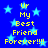 Blue background with light blue stars and yellow text reading "Ur My Best Friend Forever!!!" repeated in two