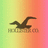 Pixelated icon shows a dark brown bird in mid-flight against gradient background, with partially legible text below.