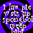 A static image with a purple and black spiral background and white text reading "I [are] pie" and "spoonful" in a distorted, pixelated style.