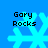 Four identical pixelated snowflakes on a blue background with 'Gary Rocks' text above each.