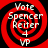 Four identical red and black spiral-patterned icons with white text reading "Vote Spencer Reiter 4 VP" arranged in a