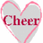 A heart-shaped icon with 'Cheer' text inside, paired with red text on black backgrounds reading 'You Think Football Is Hard', 'Try......', and 'Cheering!!!'