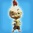 Pixelated cartoon chicken character with red comb, brown pants, and green shirt stands against blue background; text reads "Chicken Little" in orange-yellow letters with Disney logo below.