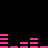 Pink horizontal bars of varying lengths on a black background, arranged in two with gaps between segments