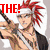 Pixelated anime-style character with red spiky hair and white headband appears in three distinct poses with red text overlays.