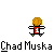 Pixel art character with brown hair and red shirt displaying multiple poses on gray background, each labeled "Chad Muska" below.