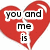 Two red heart shapes with white outlines, each containing black text on a white background.