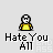 Pixelated character in yellow shirt with multiple expressions and text variations including 'Hate You All' and 'Get Pissed' across frames.