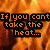 Two side-by-side pixelated : left shows orange flames with black text reading "If you cant take the heat..."; right shows a pool with blue text reading "GET OUT OF MY POOL!!!"