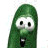 Animated image of anthropomorphic vegetable characters with text elements on a white background.