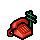 Red rotary phone with green palm tree and black outline on gray background, showing animation of phone cord movement.