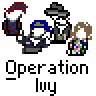 Animated contact sheet of Operation Ivy-themed AIM buddy icons showing multiple character poses and transformations across 8 frames with consistent text overlay.