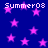 Blue background with pink stars and repeated 'Summer03' text in white pixelated font.