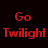 Red text on dark background with a photo of a person in period clothing, featuring phrases like "Go Twilight" and "I love Edward.".