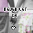 Pixelated image with text 'NEVER LET GO' and a heart symbol that changes color from white to purple.