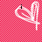 Pixelated heart-shaped icon with text elements on a red checkered background, showing text changes across frames.