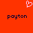 A static image with a bright red background featuring two identical dark blue text labels and one white pixelated heart symbol above them.