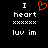 Pixelated black background with white text and an orange heart symbol, showing two identical static frames side-by-side.