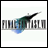 Animated icon shows a stylized sword with blue and green gradient on white background, transitioning to black background with white text.