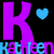 Pixelated purple and blue text logo with two heart symbols on black background, displayed as a contact sheet of two frames.