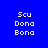 Blue background with white pixelated text 'Scu', 'Dona', and 'Bona' arranged in two , each having a pink highlight on one