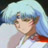 Pixelated close-up of a character with light blue hair, brown eyes, and a red garment against a white background.