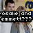A pixelated image of two people standing in front of a yellow and blue background with text overlays.