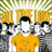 Pixelated image of a person in a yellow shirt with black hair, standing under a yellow banner reading 'THE' against a green and white checkered background.