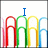 four shows a sequence where text above rainbow paperclips changes from 'I' to 'Love' and then 'Joel', with the rightmost empty