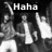 Black-and-white animated icon shows a crowd with raised arms, text changes from 'Haha' to 'Haha Kathryn', and one frame is blank.