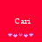 Red background with white text 'Cari' and five pink asterisks below, where the third asterisk changes from light to dark pink between frames.