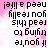 Pixelated text on a pink gradient background with mirrored and inverted text elements, showing animation changes in the top-left corner.